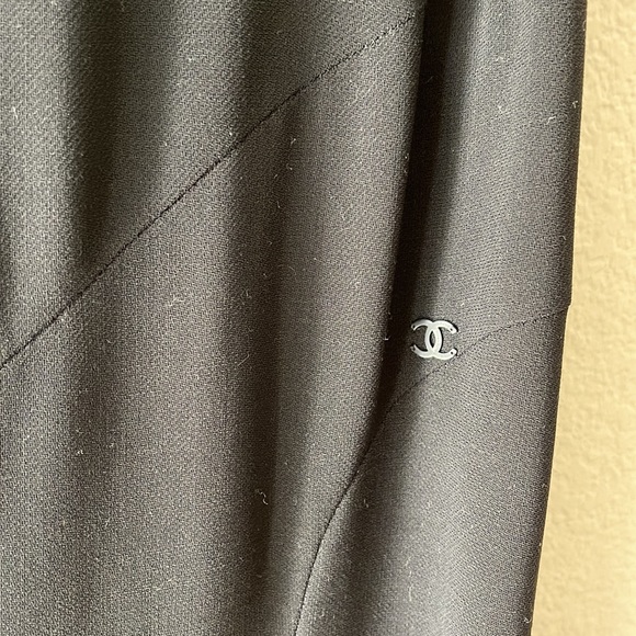 CHANEL Vintage Wool Sheath Dress, Black, L - Picture 8 of 16